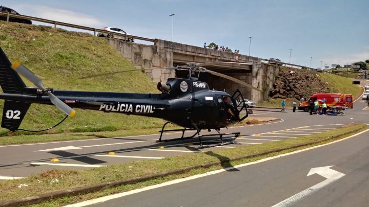 Grave acidente é registrado na BR-480 em Chapecó