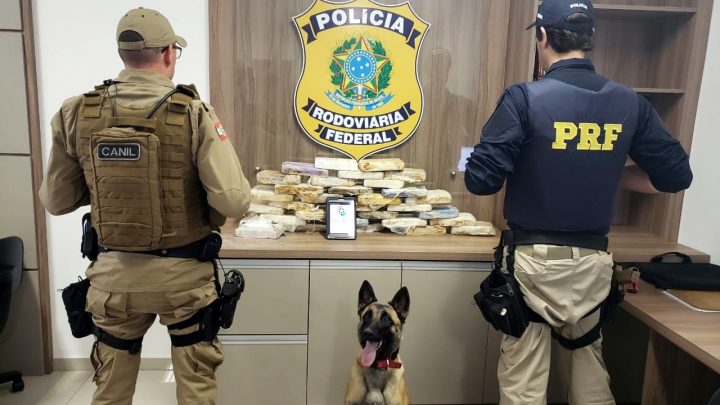 PRF apreende 21 kg de pasta-base de cocaína e cinco quilos de crack na BR 282 em Lages