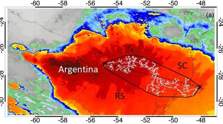 O maior raio do mundo ocorreu bem próximo de SC