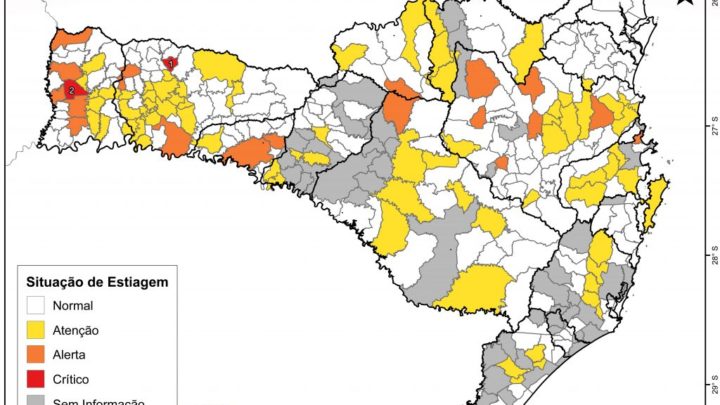 Boletim Integrado da Defesa Civil aponta agravamento da estiagem em SC