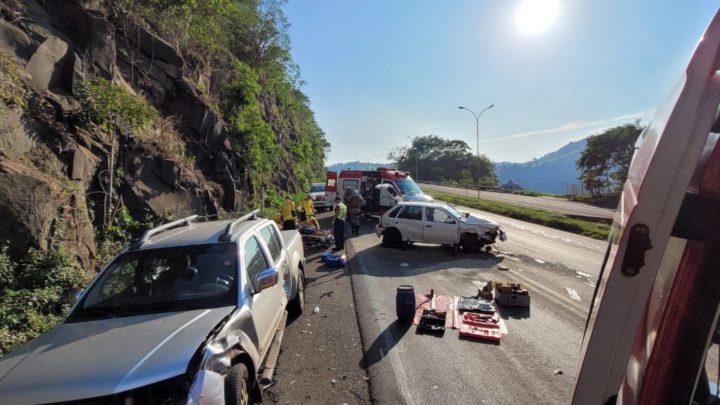 Duas pessoas ficam feridas em acidente no Goio-Ên na SC 480