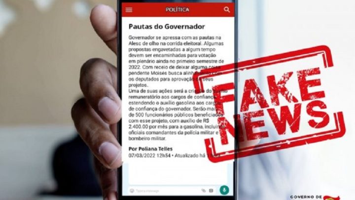 Governo do Estado é alvo de campanha de fake news via mensagens de celular