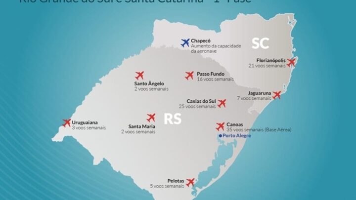 Aeroporto de Chapecó e outros de SC estão no plano de apoio aéreo emergencial para a população do RS