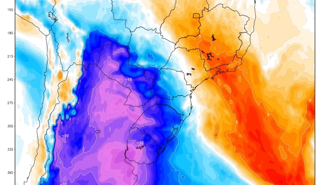 Massa de ar frio deve provocar queda de temperaturas e geada em SC