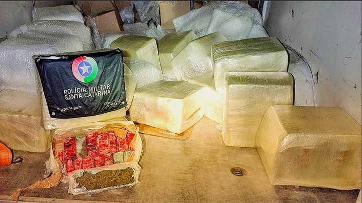 Mais de 243 kg de maconha são apreendidos durante operação em Palma Sola