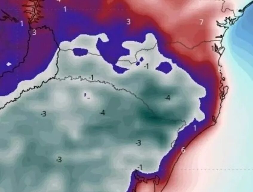 Massa de ar polar traz 1º frio intenso do ano para SC; confira