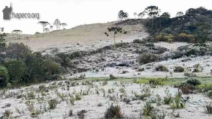 Frio intenso transforma paisagens da Serra Catarinense em um verdadeiro cenário de inverno