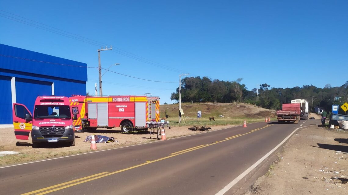 Motociclista morre após sofrer queda na pista em São Lourenço do Oeste