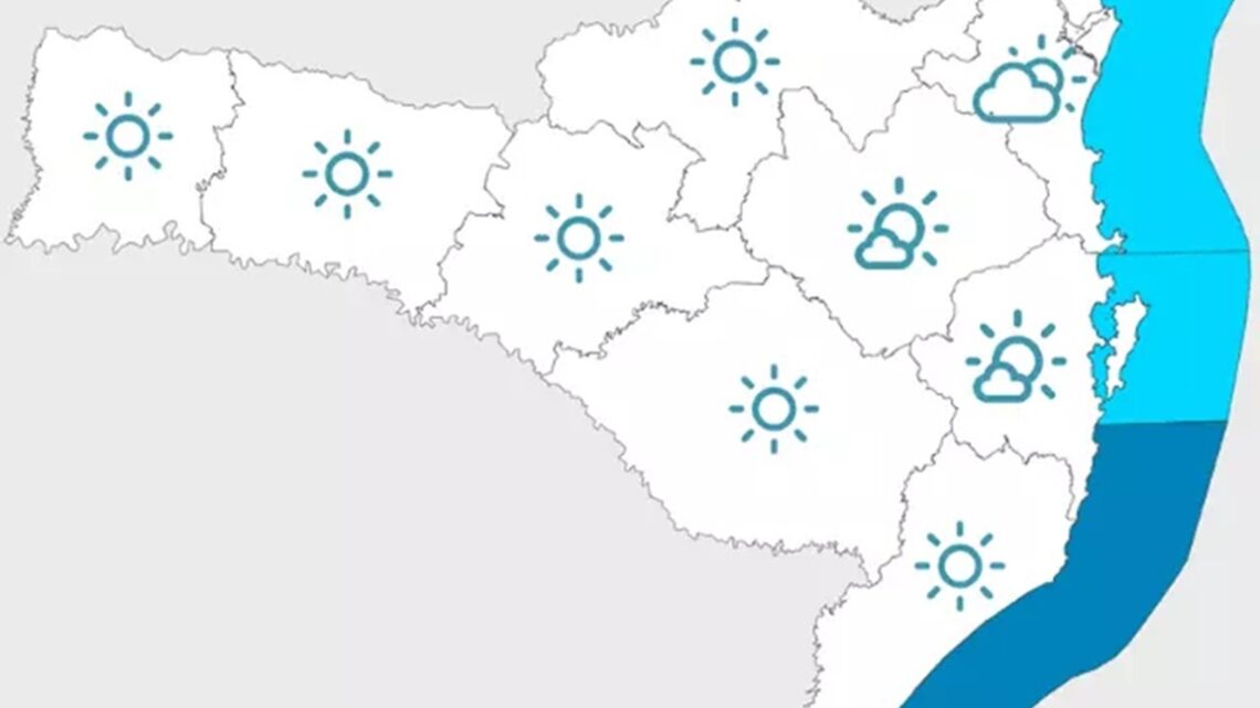 Frente fria e calor de 36°C: a previsão do tempo para SC