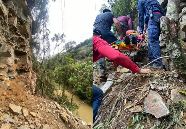 Árvore cai sobre homem e resgate em local de difícil acesso mobiliza bombeiros em SC