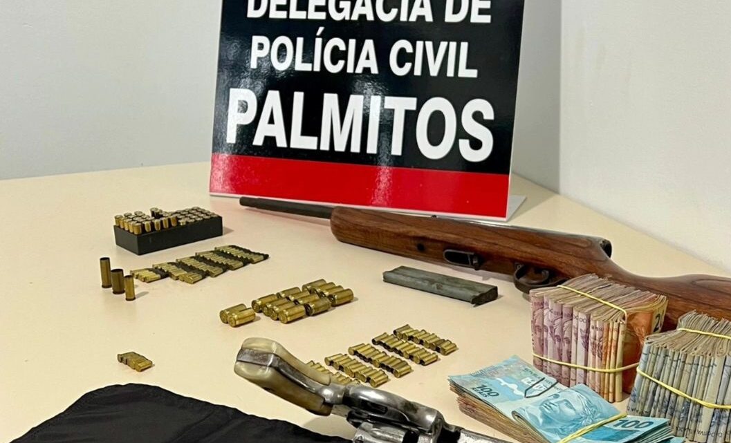 Polícia Civil realiza operação policial, prende homem em flagrante delito e apreende armas de fogo e munições