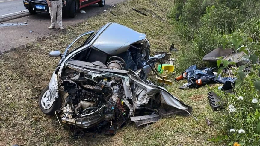 Batida violenta mata idoso na BR-282 em Ponte Serrada