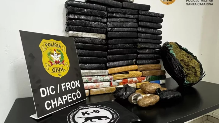 Casal é preso em flagrante com 38 kg de drogas em Chapecó