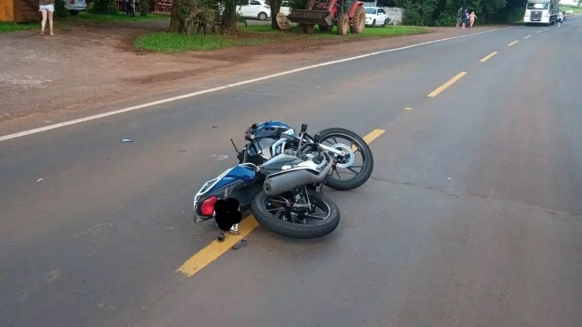 Motociclista fica ferido em colisão na SC-163