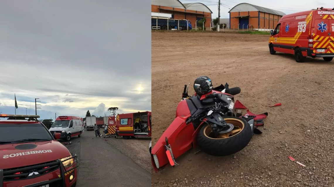 Colisão no Oeste de SC deixa motociclista com ferimentos graves